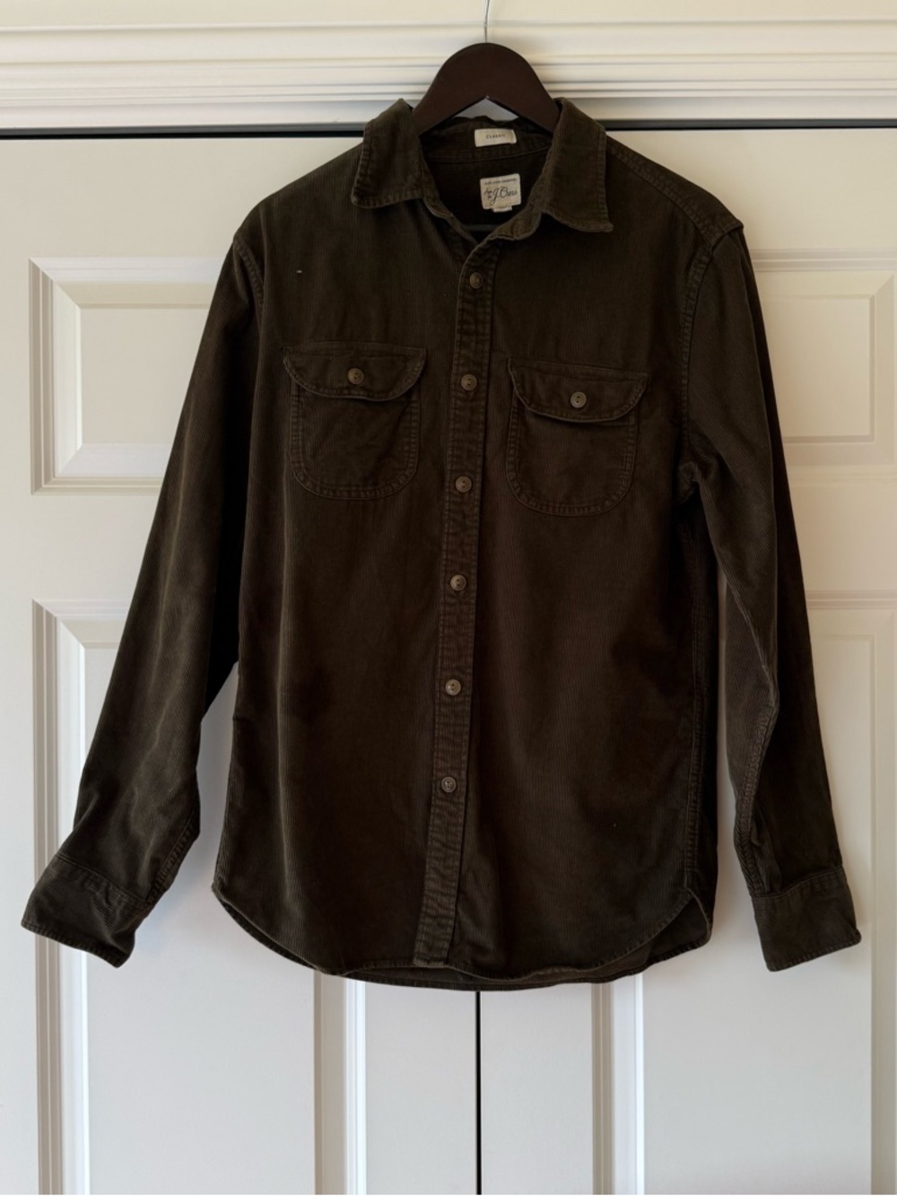 J.Crew Heavyweight Corduroy Shirt Dark Green Small (FA21)